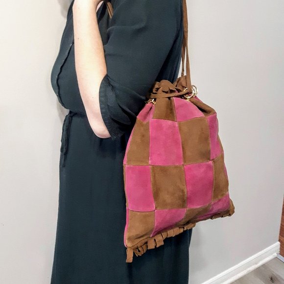 Vintage Spainish Leather Fringe Drawstring Purse - Picture 2 of 8